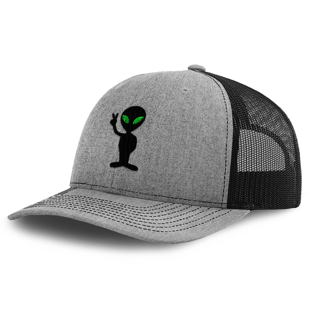 Trucker Hat for Men & Women Alien Peace Sign and Symbol Snapback ...