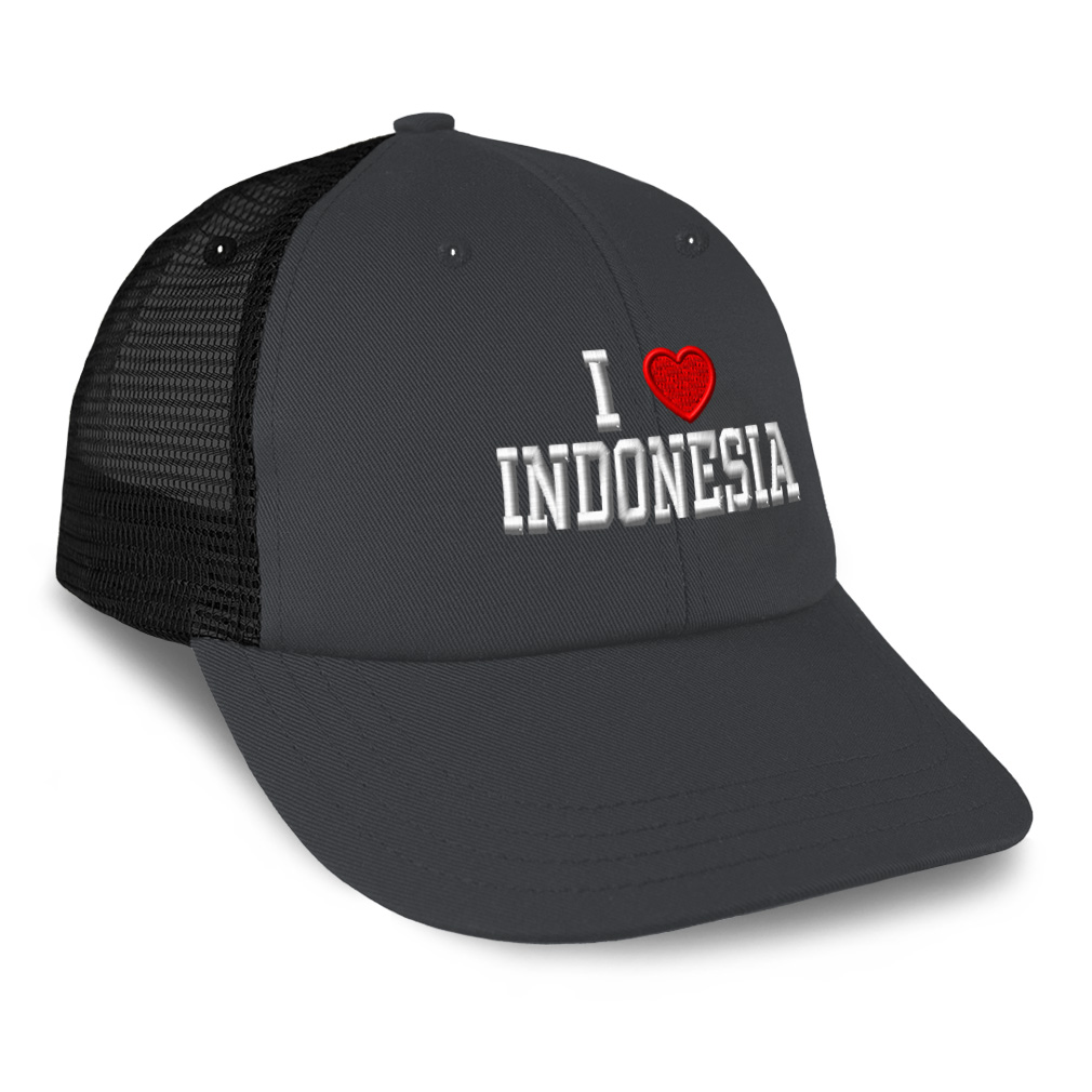Trucker Hat Baseball Cap I Love Indonesia I Love Cotton Dad Hats for Men & Women - Picture 11 of 14