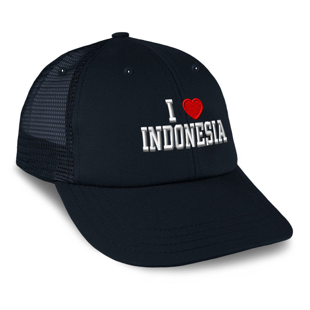 Trucker Hat Baseball Cap I Love Indonesia I Love Cotton Dad Hats for Men & Women - Picture 9 of 14