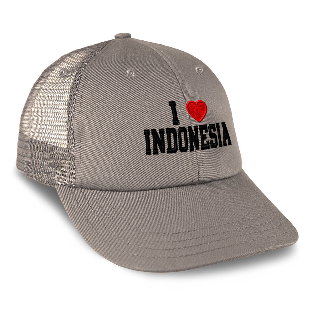 Trucker Hat Baseball Cap I Love Indonesia I Love Cotton Dad Hats for Men & Women - Picture 7 of 14