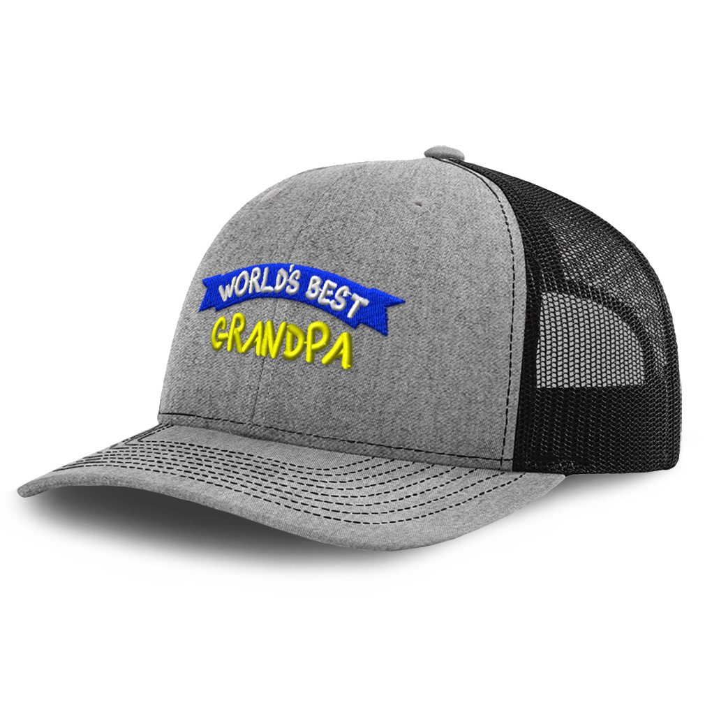 Best Grandpa Ever Baseball Cap - Distressed Leather Look Cotton Adjustable Funny Dad Hat